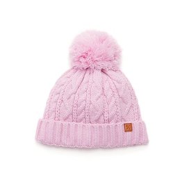 Knit Hat Classic Cable in Soft Pink