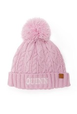 Classic Cable Knit Hat in Soft Pink