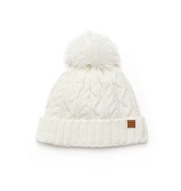 Knit Hat Classic Cable in Winter White