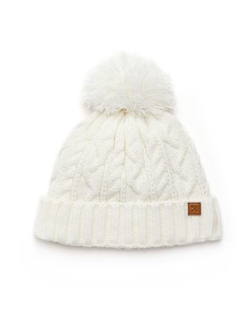 Classic Cable Knit Hat in Winter White