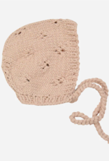 Cotton Hand Knit Hat Lily Bonnet Blush