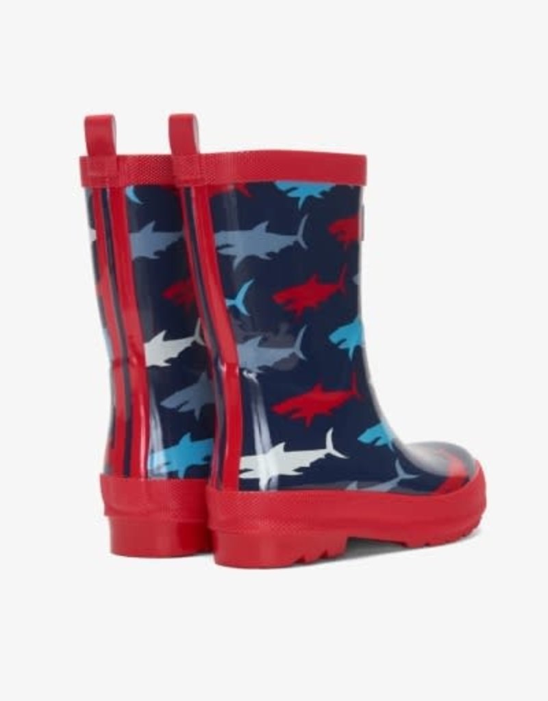 Hatley Kids hungry sharks shiny rain boots