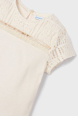 Mayoral Cream Knitted S/S T Shirt