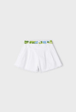 Mayoral White Shorts w/Lime Print Belt