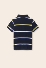 Mayoral Navy S/S Polo w/White Lime Stripes