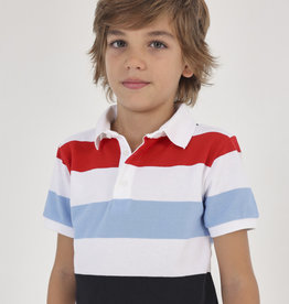 Mayoral SALE Red White Blue Stripe S/S Polo