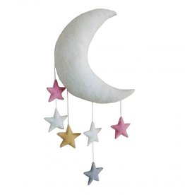 Fiona Walker England Moon Stars Wall Decoration Pink and Grey