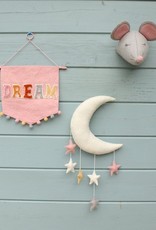 Fiona Walker England Moon Stars Wall Decoration Pink and Grey