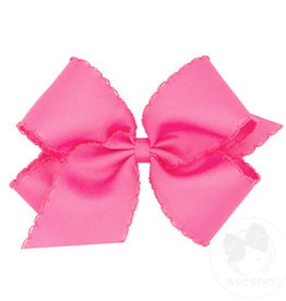 Wee Ones Bow King w/Moonstitch Hot Pink