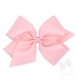 Wee Ones Bow King w/Moonstitch Lt Pink