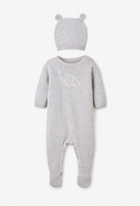 Elegant Baby Elephant Knit Jumpsuit w/Hat