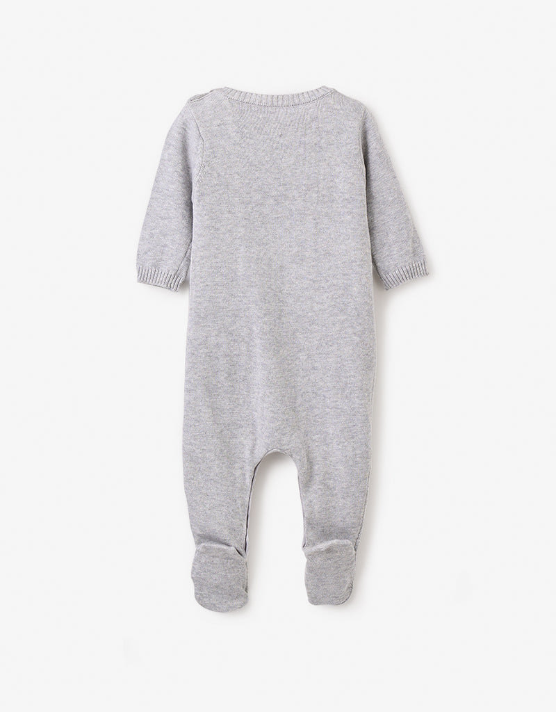 Elegant Baby Elephant Knit Jumpsuit w/Hat