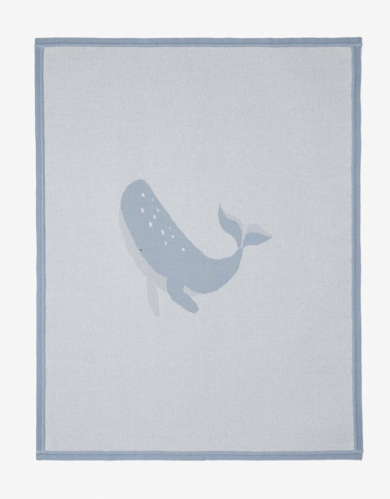 Elegant Baby Blue Whale Blanket