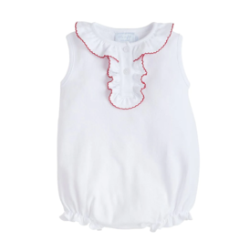 little english SALE Ruffled Henley Bubble Red