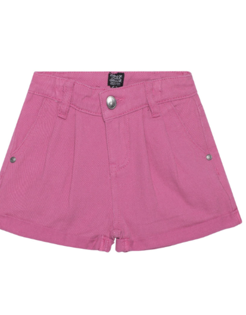 Deux par Deux Pink Denim Shorts w/Pleats