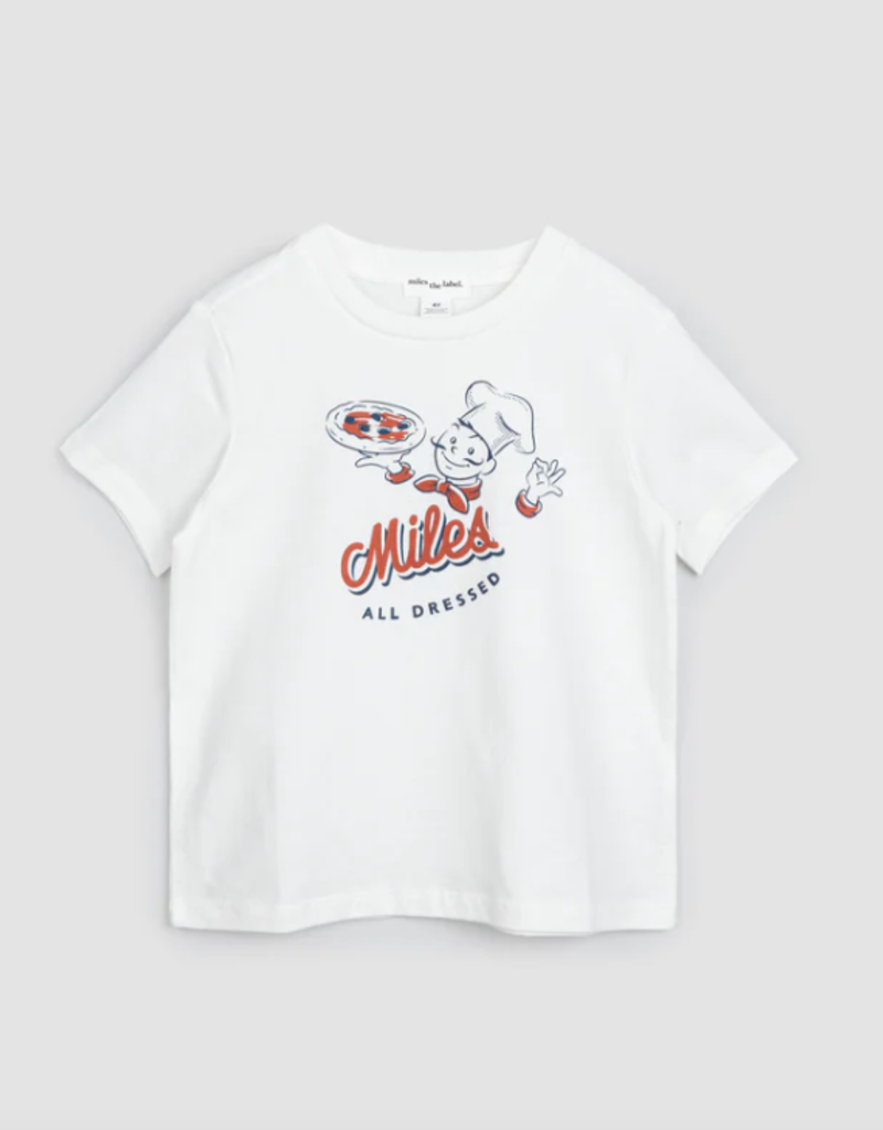 miles the label Miles Pizza Man Off White S/S Knit Top