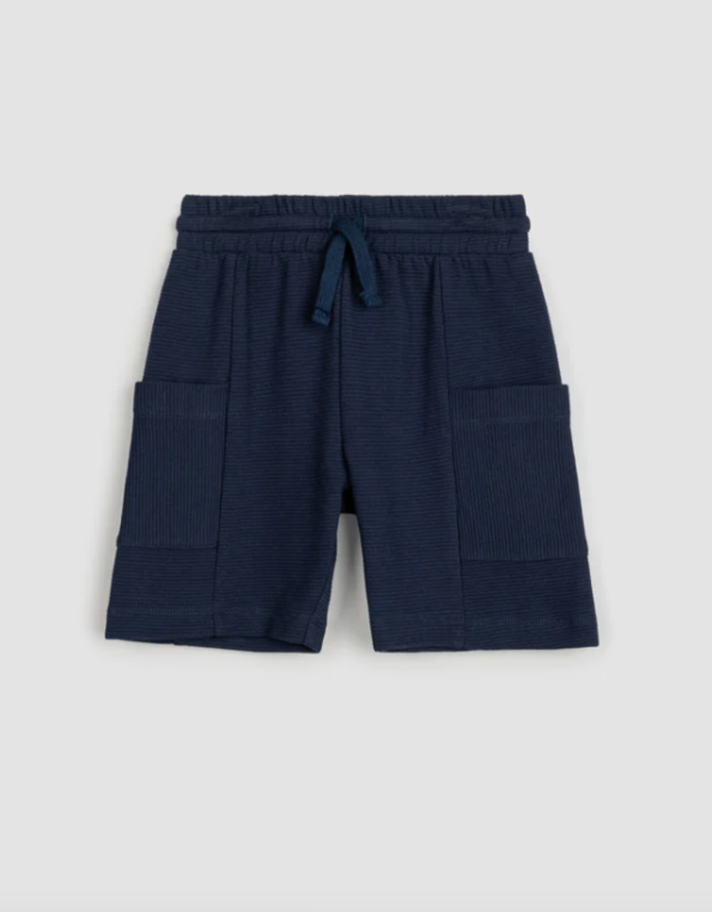 miles the label Miles Automotive Club Navy Knit Shorts