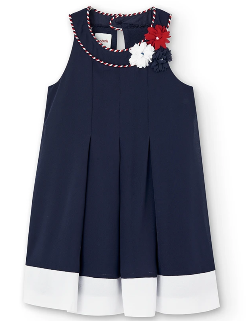 Boboli Navy Chiffon Dress