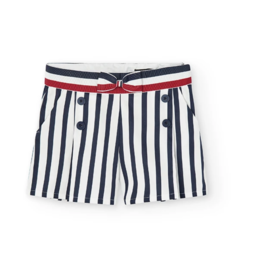 Boboli SALE Stretch Satin Navy White Striped Shorts