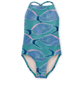 Tea Collection SALE Cross Back One-Piece Swimsuit Bluechin Parrotfish