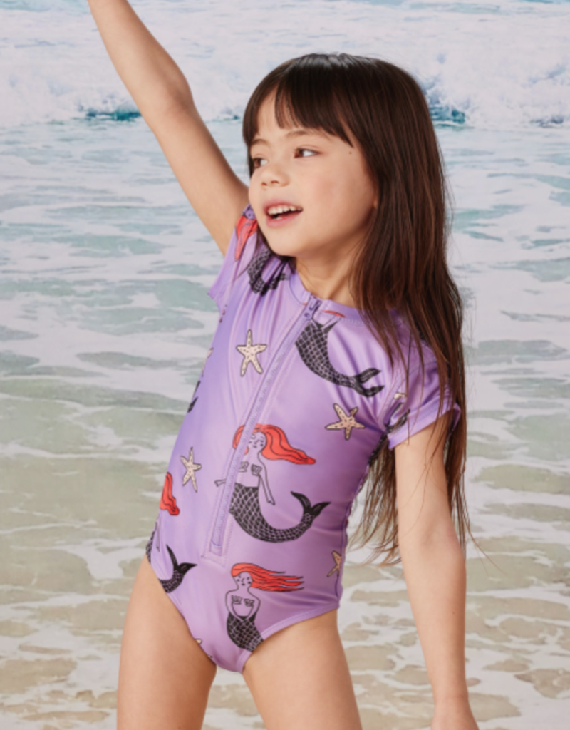 Tea Collection Rash Guard One-Piece Swimsuit Mermaid Folklorico