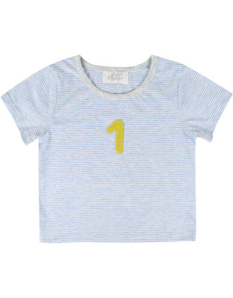 Albetta 1st Year Birthday Blue Stripe T Shirt 1-2yr