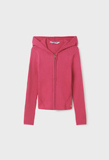 Mayoral Hot Pink Hooded Zip Up Sweater