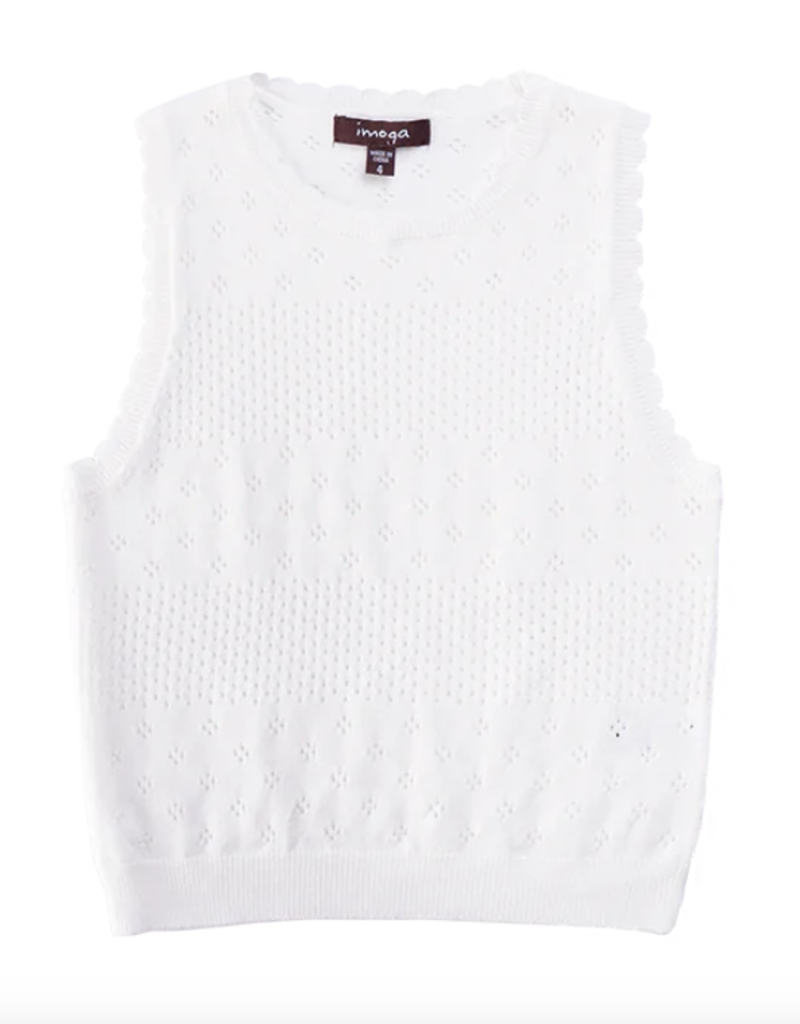 Imoga Cream Fine Yarn Sweater Tank