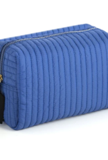 Shiraleah Ezra Quilted Nylon Small Boxy Cosmetic Pouch, Ultramarine