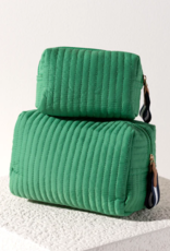 Shiraleah Ezra Large Boxy Cosmetic Pouch Green