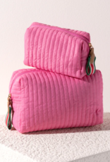 Shiraleah Ezra Small Boxy Cosmetic Pouch Pink