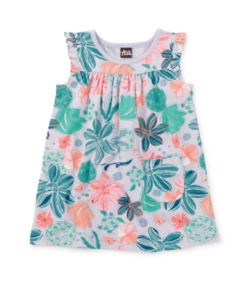 Printed Mighty Mini Baby Dress Garden Under the Sea Tip Toes
