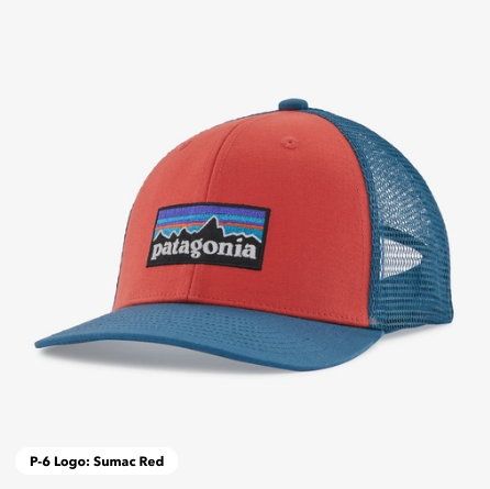 Patagonia Kids Trucker Hat, P-6 Logo: Sumac Red