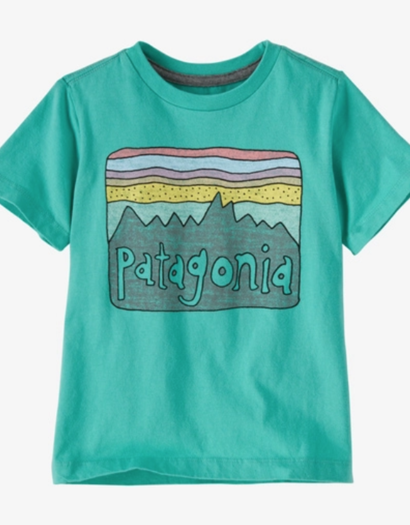 Patagonia Baby Reg Organic Cotton Fitz Roy Skies T Shirt Fresh Teal FRTL