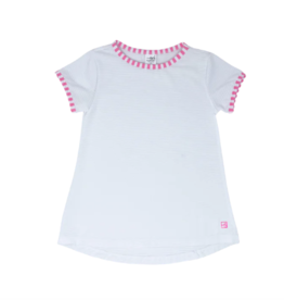 Set Athleisure SALE Bridget Basic T White w/Pink Stripe