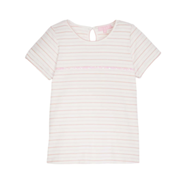 Bisby Sequin Stripe Shirt Pink and Rust