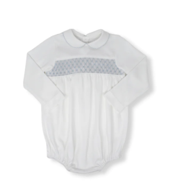 SALE Windsor L/S Bubble White/Blue Smocking