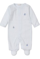 Kissy Kissy Boats at Sea Lt Blue Stripe Footie w/Hand Emb