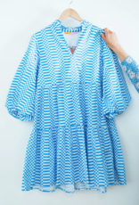 Briton Court Pullover Mini Dress Checker Blue