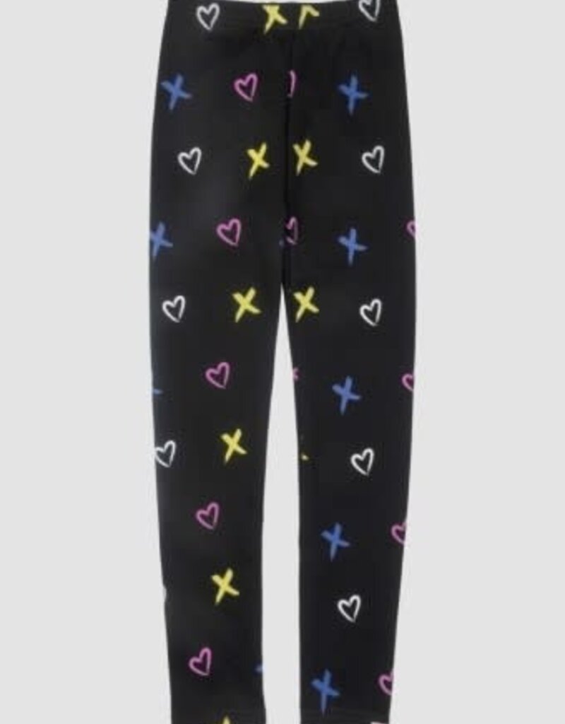 Appaman black legging heart and x