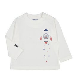 Mayoral SALE Cream L/S Spaceship Print T-shirt