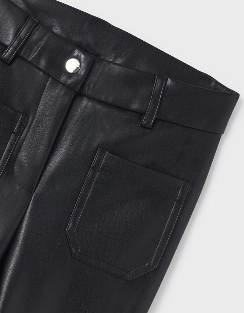 Mayoral Black Leatherette long pants