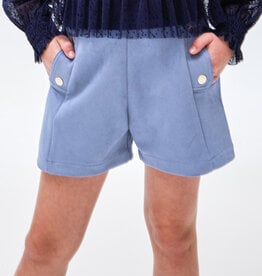 Mayoral SALE French Blue Faux suede shorts