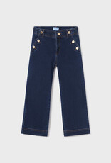 Mayoral Dark Denim Jeans w/Gold Side Buttons