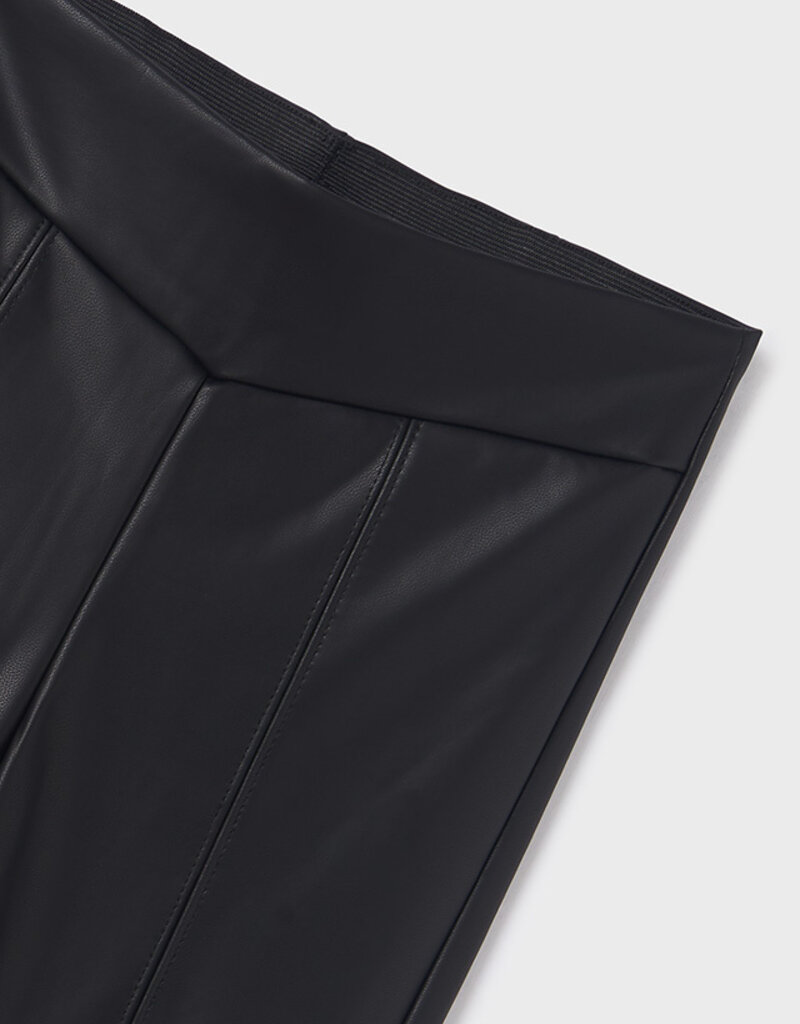 Mayoral Black Synthetic Pleather Leggings