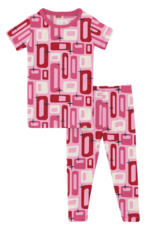 Print S/S Pajama Set Cotton Candy Mid Century