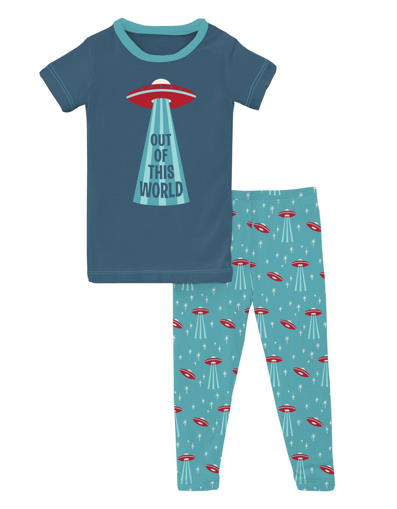 Kickee Pants S/S Graphic Tee Pajama Set Glacier Alien Invasion