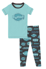 Kickee Pants S/S Graphic Tee Pajama Set Midnight Comic