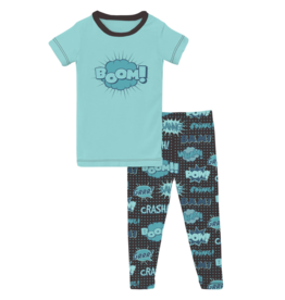 Kickee Pants SALE S/S Graphic Tee Pajama Set Midnight Comic