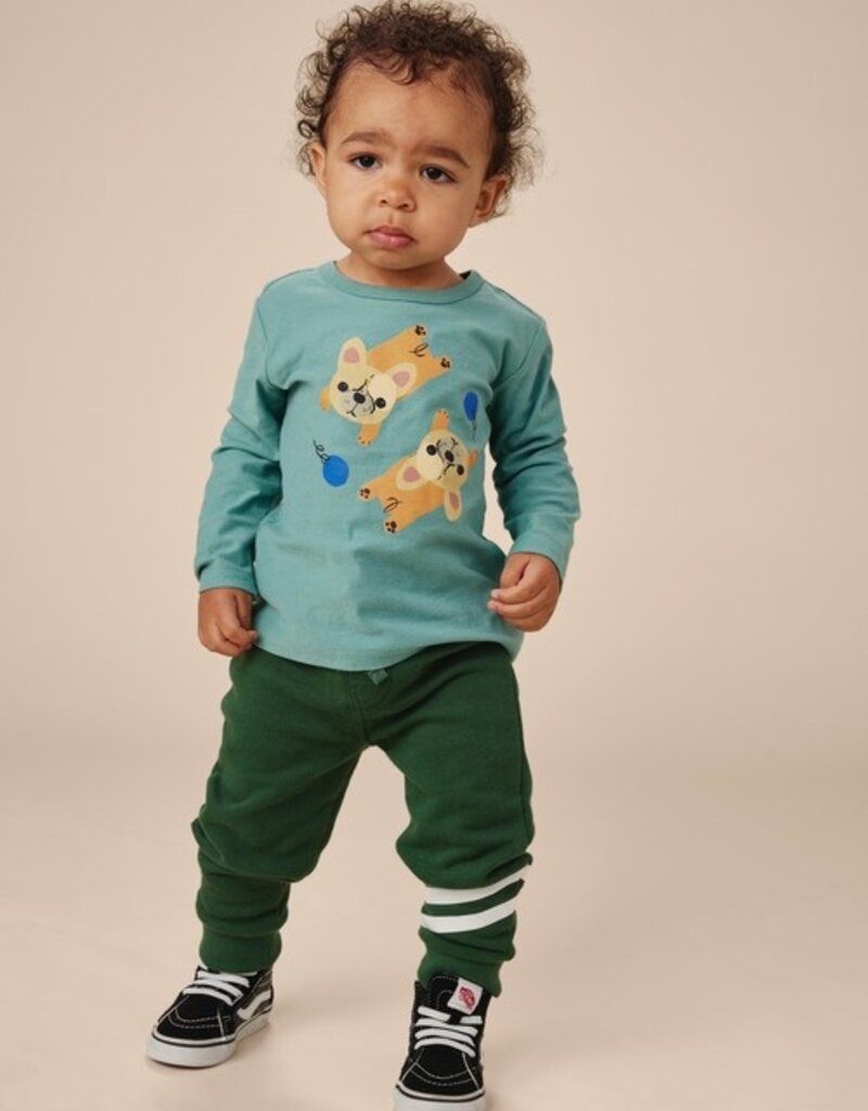 Tea Collection Deux Frenchie Baby Graphic Tee Seaspray